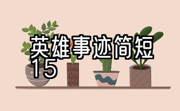 英雄事迹简短100字