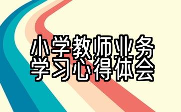 小学教师业务学习心得体会