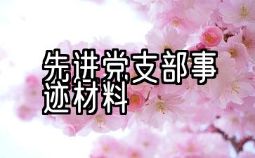 事迹材料：先进党支部事迹材料