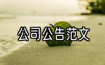 公司内部公告格式模式