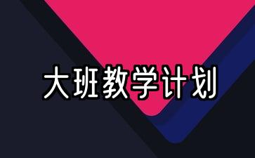 大班教学计划上学期2021秋季