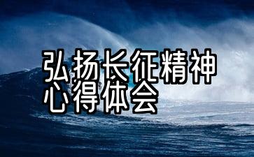 弘扬长征精神心得体会300字